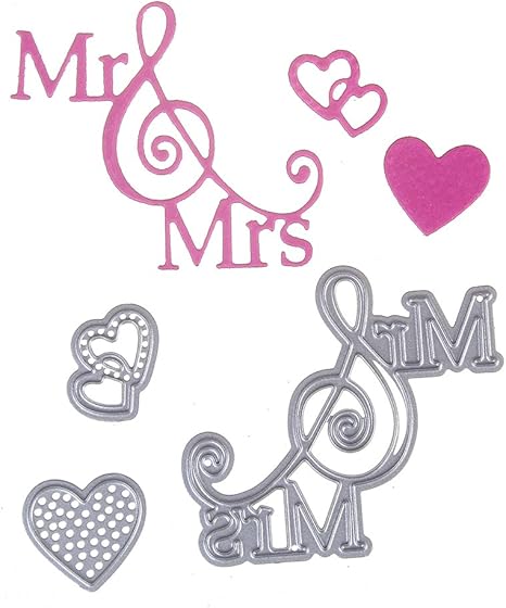Amazon Com She Love Diy Metal Cutting Dies Handmade Wedding Cards Mr Mrs Love Frame Dies Cutting Stencil Template Mould For Diy Scrapbook Album Paper Card