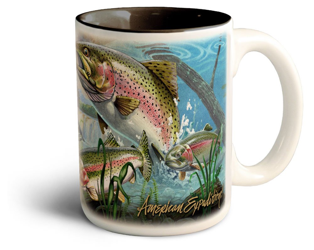 American Expedition Coffee Mug Rainbow Trout COLLAGE