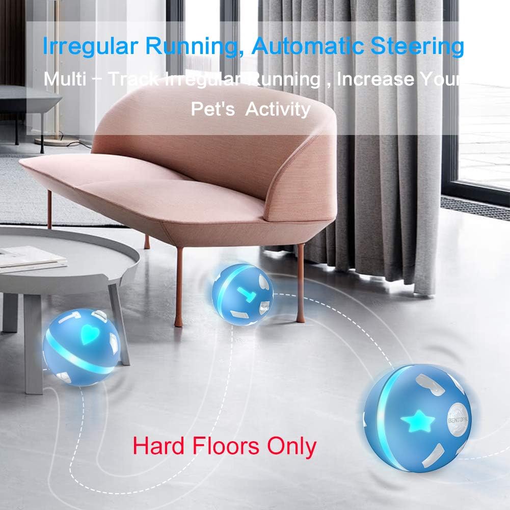 Pet Supplies : PetDroid Interactive Dog/Cats Ball Toys, Durable Motion Activated Automatic Rolling Ball Toys for Puppy/Small/Medium Dogs, USB Rechargeable (Blue)(Deep Blue) (Blue) : 
