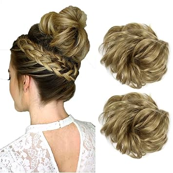 Amazon Com Iluu Thick 2pcs Curly Wavy Hairpiece 24 Medium