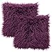 Chanasya Soft Shaggy Fuzzy Mangolian Faux Fur Cozy Elegant Chic Decorative Aubergine Throw Pillow Cover Pillow Sham- Violet Purple 2-Pack Throw Pillowcase 18x18 Inches (Pillow Insert Not Included)