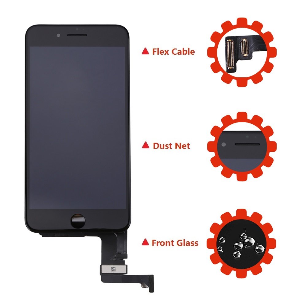 USlansis iPhone 8 Plus Screen Replacement 3D Touch Screen Glass Digitizer Frame Assembly Set with Tempered Glass Screen Protector + Repair Tools + Instruction (5.5 Inch Black)