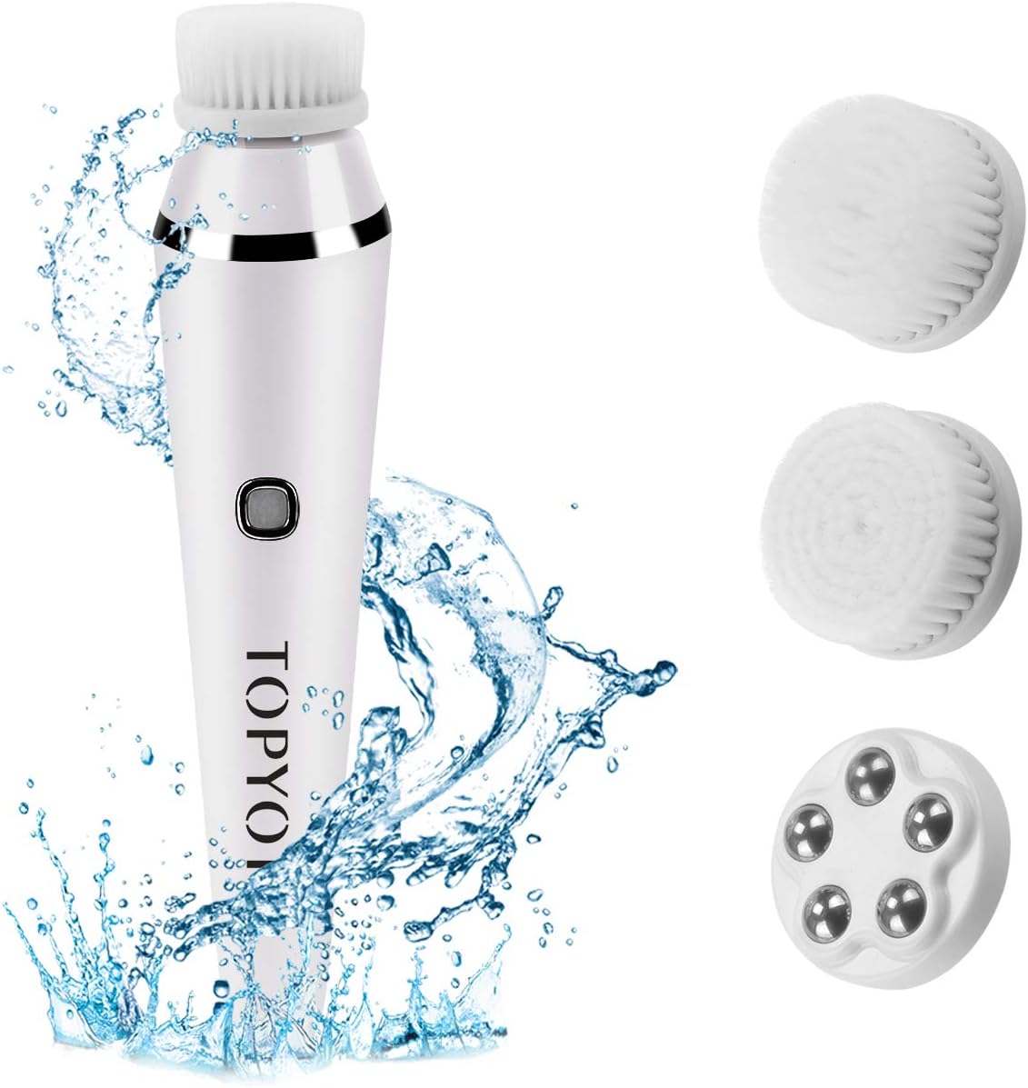 Gesichtsreinigungspinsel, TOPyoth Facial Brush wiederaufladbar und wasserdicht 3-in-1 Facial Cleansing Brush Verwendung für die Hautpflege Gentle Pele Peansing Deep Cleansing.