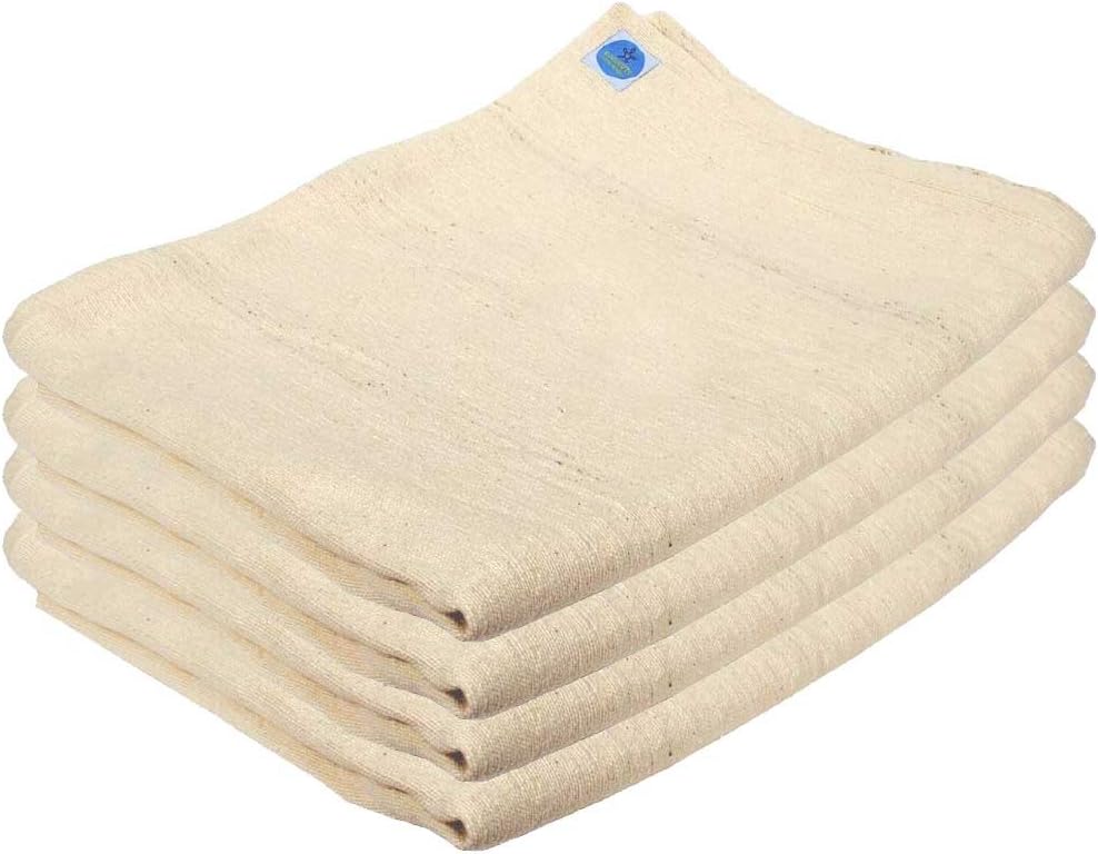 Set of 4 White Cotton Pune Yoga Blankets (Ships from NY, USA)