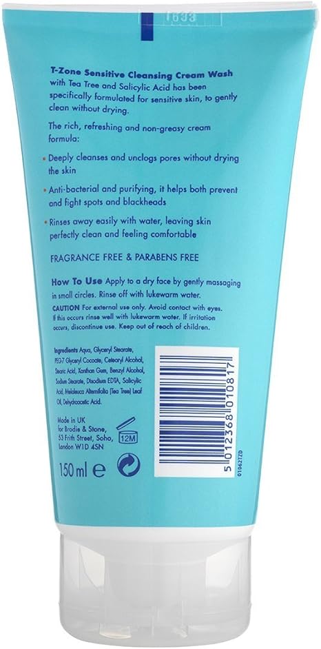 t zone cleansing cream wash