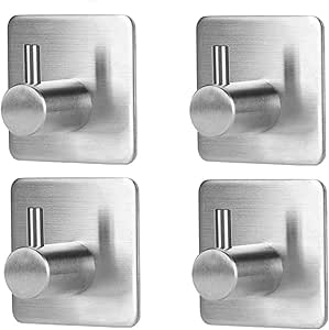 SUSHJA 4 Piezas Ganchos Adhesivos, Toallero Perchero Pared de ...