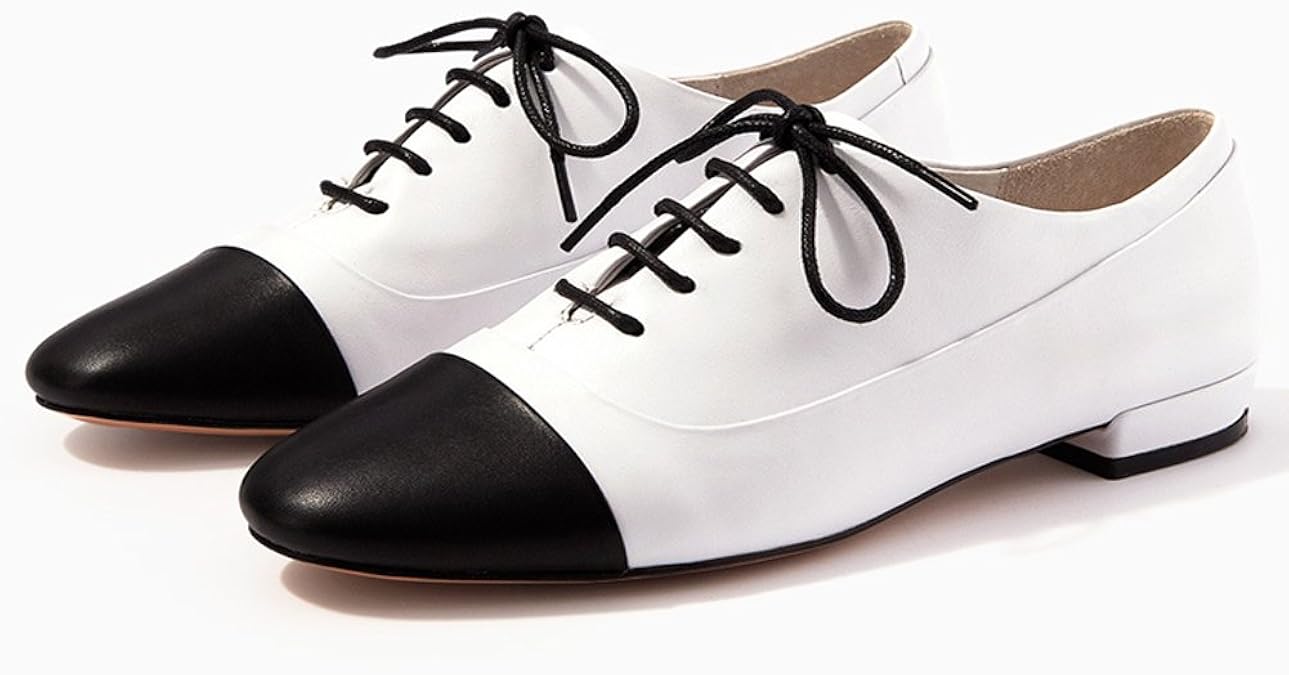 Chuguang レディース レースアップシューズ 本革 ローファー 通勤 オックスフォードシューズ レースアップ Amazon