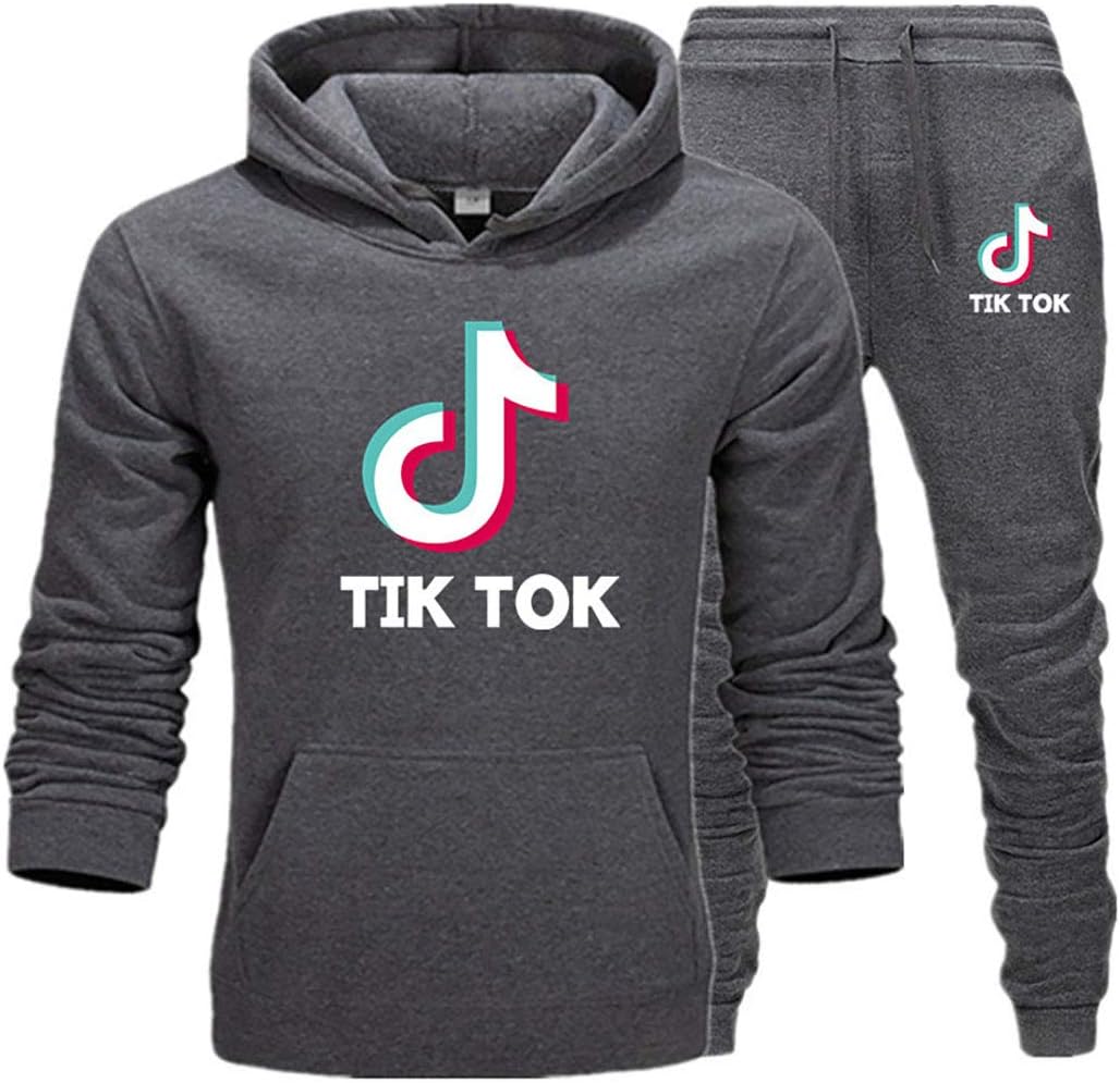 TIK TOK Men's Sweatshirts Hoodies Women's Solid Tracksuits Set Joggers Gym Sweat Suit Hoodie and Pants