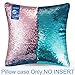 URSKYTOUS Reversible Sequin Pillow Case Decorative Mermaid Pillow Cover Color Changing Cushion Throw Pillowcase 16” x 16”,Turquoise and Pink