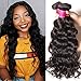 Ali Julia Hair Brazilian Natural Wave Hair Virgin Weave 3 Bundles 10a 100% Unprocessed Human Hair Weft Extensions 95-100g/pc Natural Color(14 16 18)