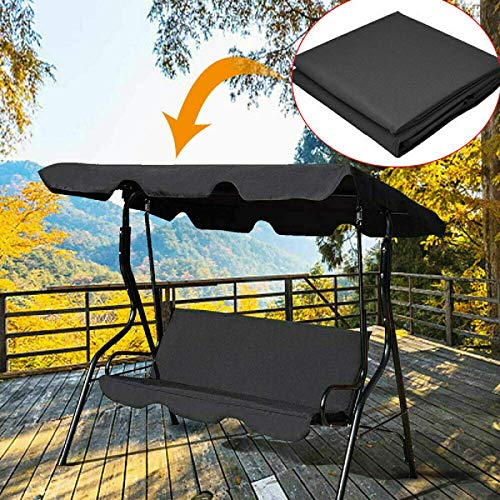 TEET Hollywoodschaukel-Überdachung, 3-Sitzer, wasserdicht, Ersatz-Sitzschutz für Garten/Outdoor/Bank/Terrasse (Größe… – Bild 8