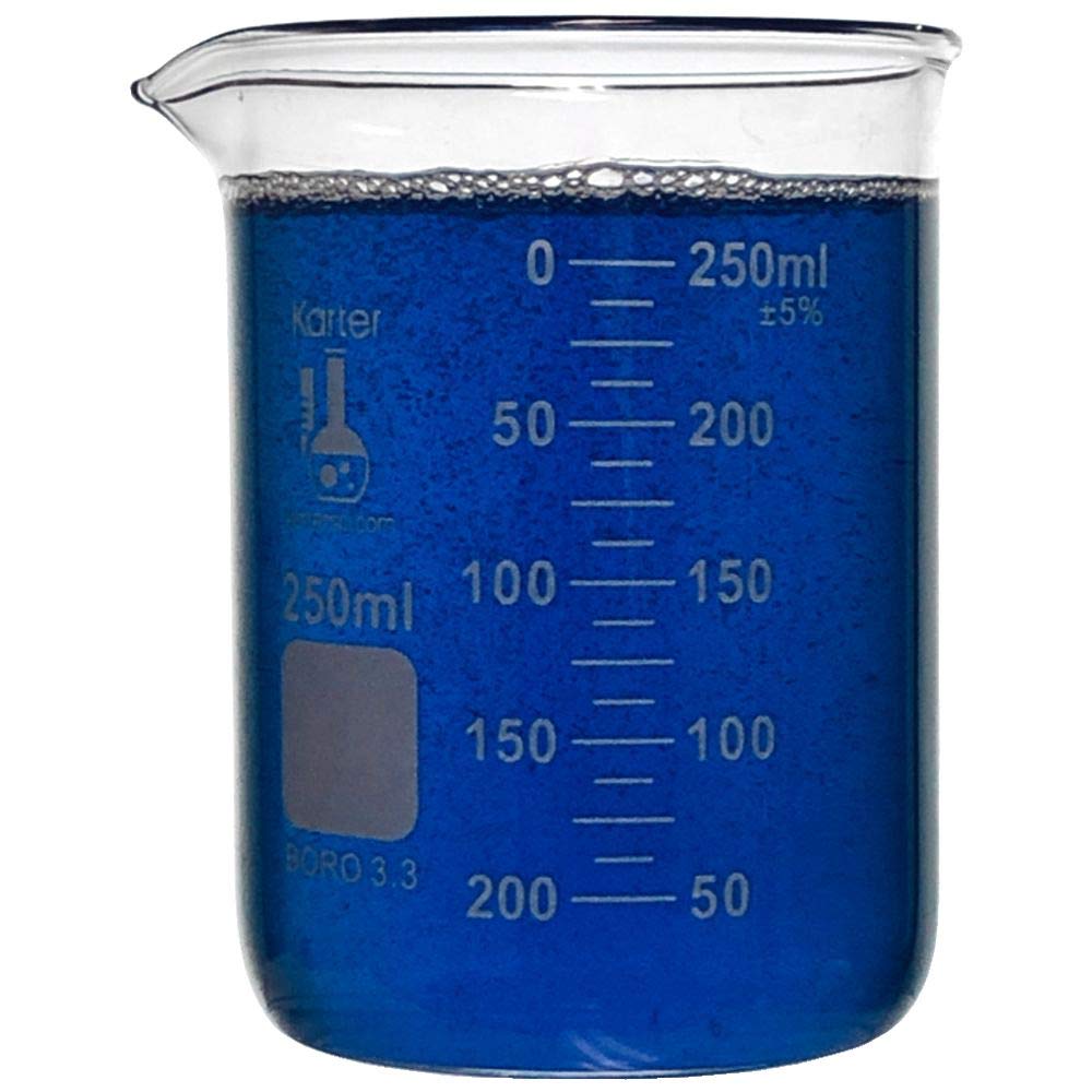 Karter Scientific 214T2, 3.3 Boro, Griffin Low Form, Glass Beaker Set - 3 Sizes - 50ml, 100ml, 250ml: Industrial & Scientific