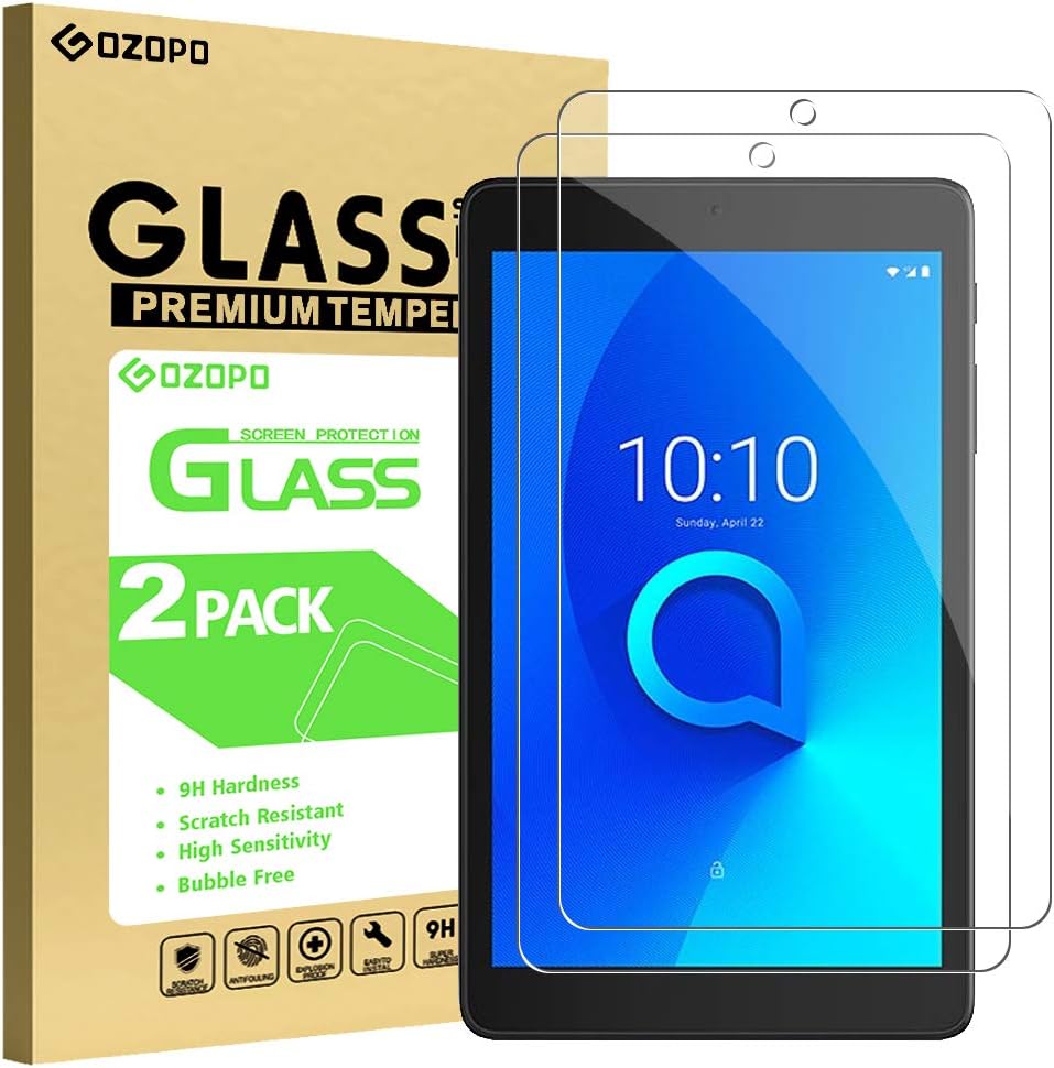 [2 Pack] Screen Protector for Alcatel Joy Tab/Joy Tab 2 /Joy Tab Kids and Alcatel 3T 8'' Inch [Scratch Resistant] [Bubble Free] Alcatel Joy Tab 8'' 2019 Tempered Glass Screen Film