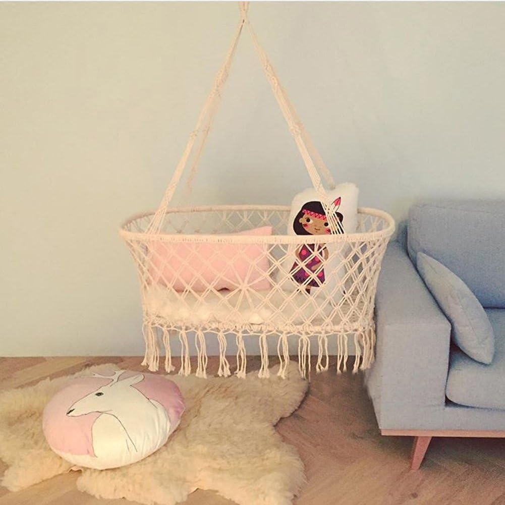 macrame hanging cradle