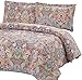 Fasthomegoods Shabby Chic Paisley Pattern Duvet Cover Set 100% Cotton Mix of Colors Queen/Full 2 Pillowcases Included
