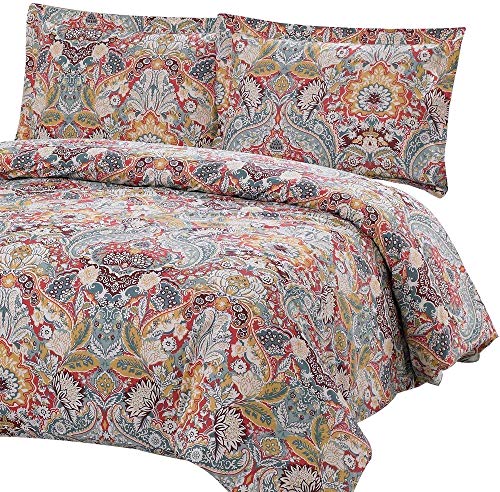 100% Cotton Paisley Pattern Duvet Cover Set Full/queen "Duvet Cover and 2 Pillowcases Included"