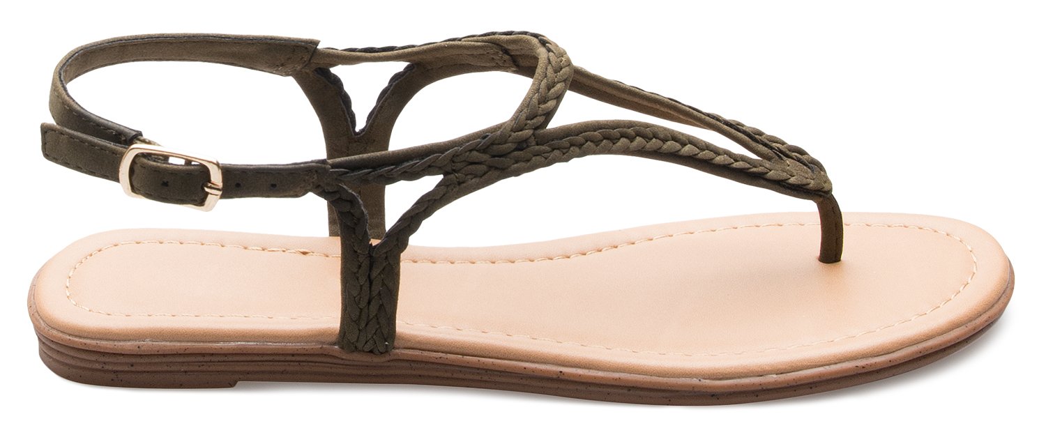 Olivia K Women's Casual Thong Flats Flip Flop Sandals with Cut Out Upper - Comfort, Easy on-Off Slide - Image 3