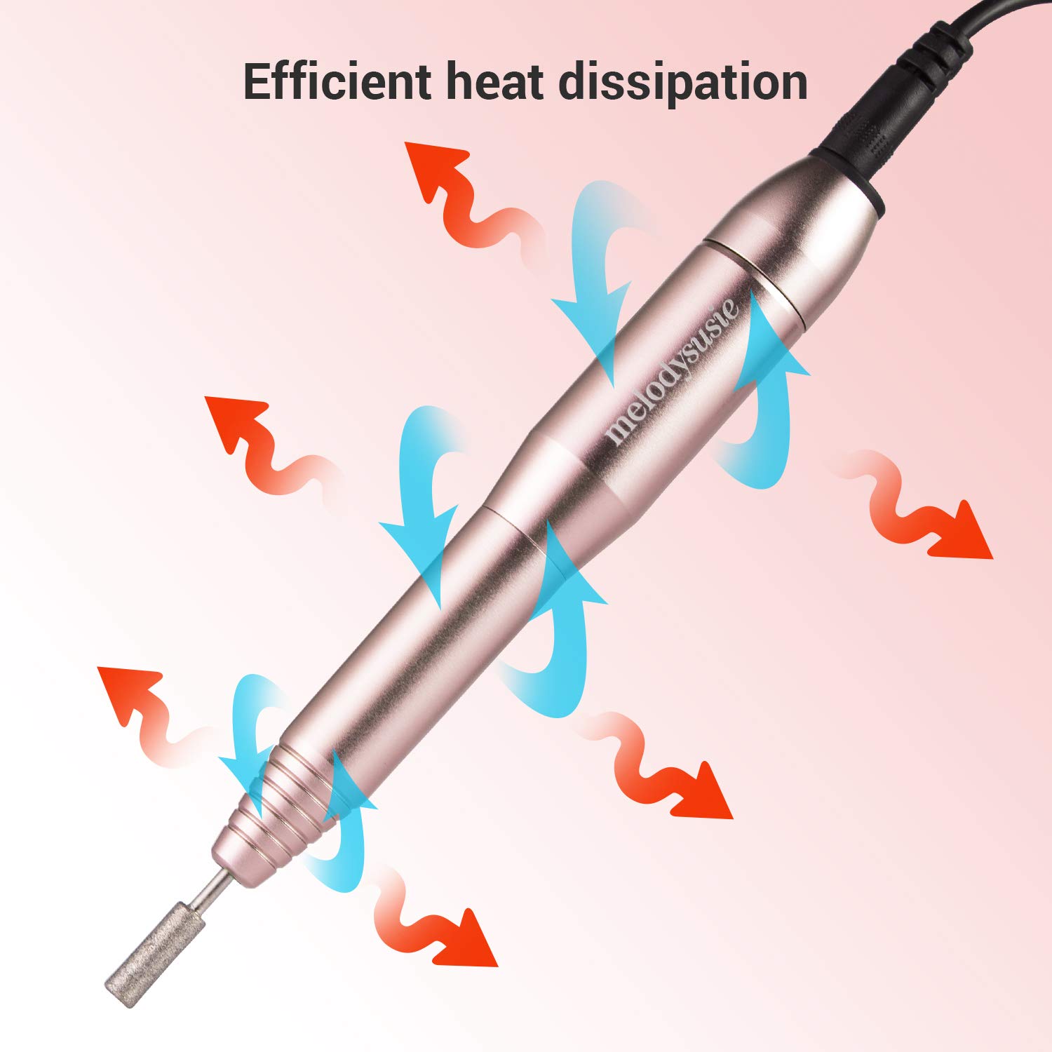 MelodySusie Electric Nail Drill 11 in 1 Set, Portable E-file Nail Kit for Acrylic Gel Nails, Professional Nail Drill Machine Manicure Pedicure Polishing Shape Tools with Everything, Home Salon Use: Beauty