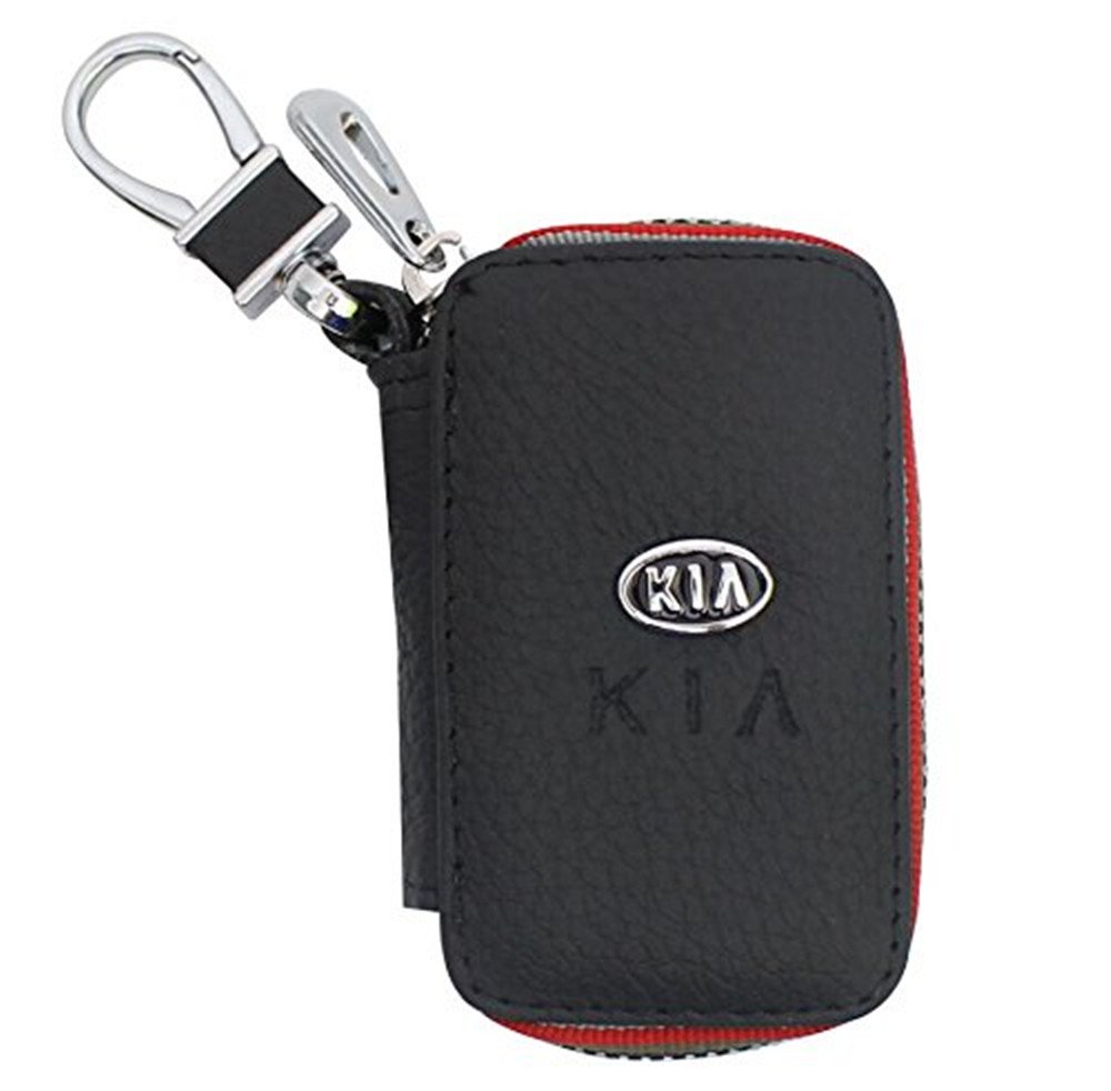 Amooca Car Smart Key Chain Leather Holder Cover Case Fob Remote for Kia