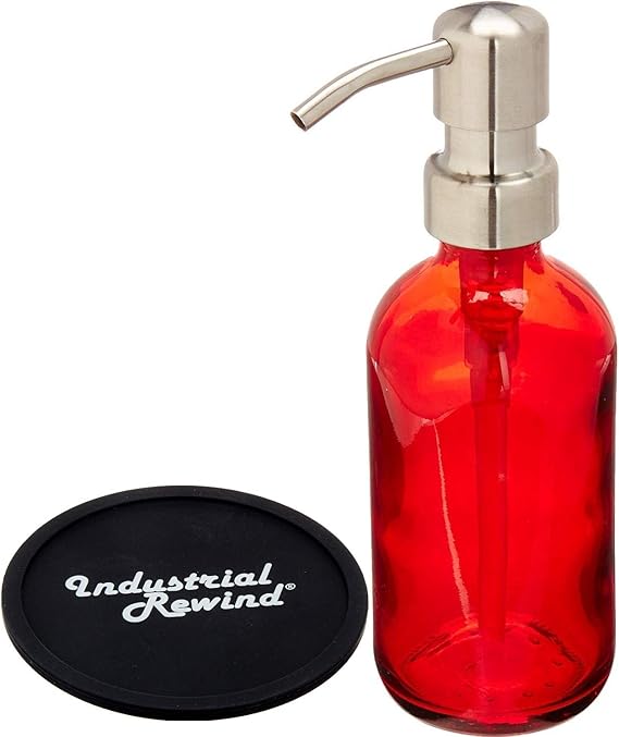 Industrial Rewind Red Soap Dispenser with Stainless Steel Pump and Non