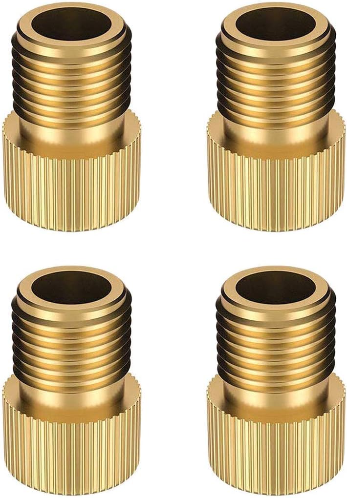 July Miracle 4Pcs Brass Presta to Schrader Bike Valve Adaptor Adapter Converter