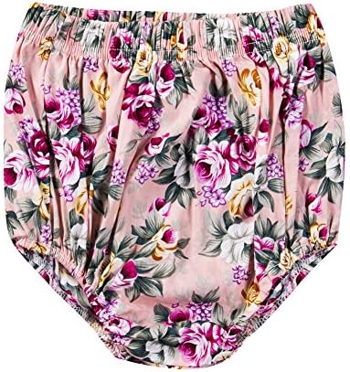 Newborn Infant Baby Girls Floral Diaper Ruffled Triangular Pants Shorts (0-6 months)