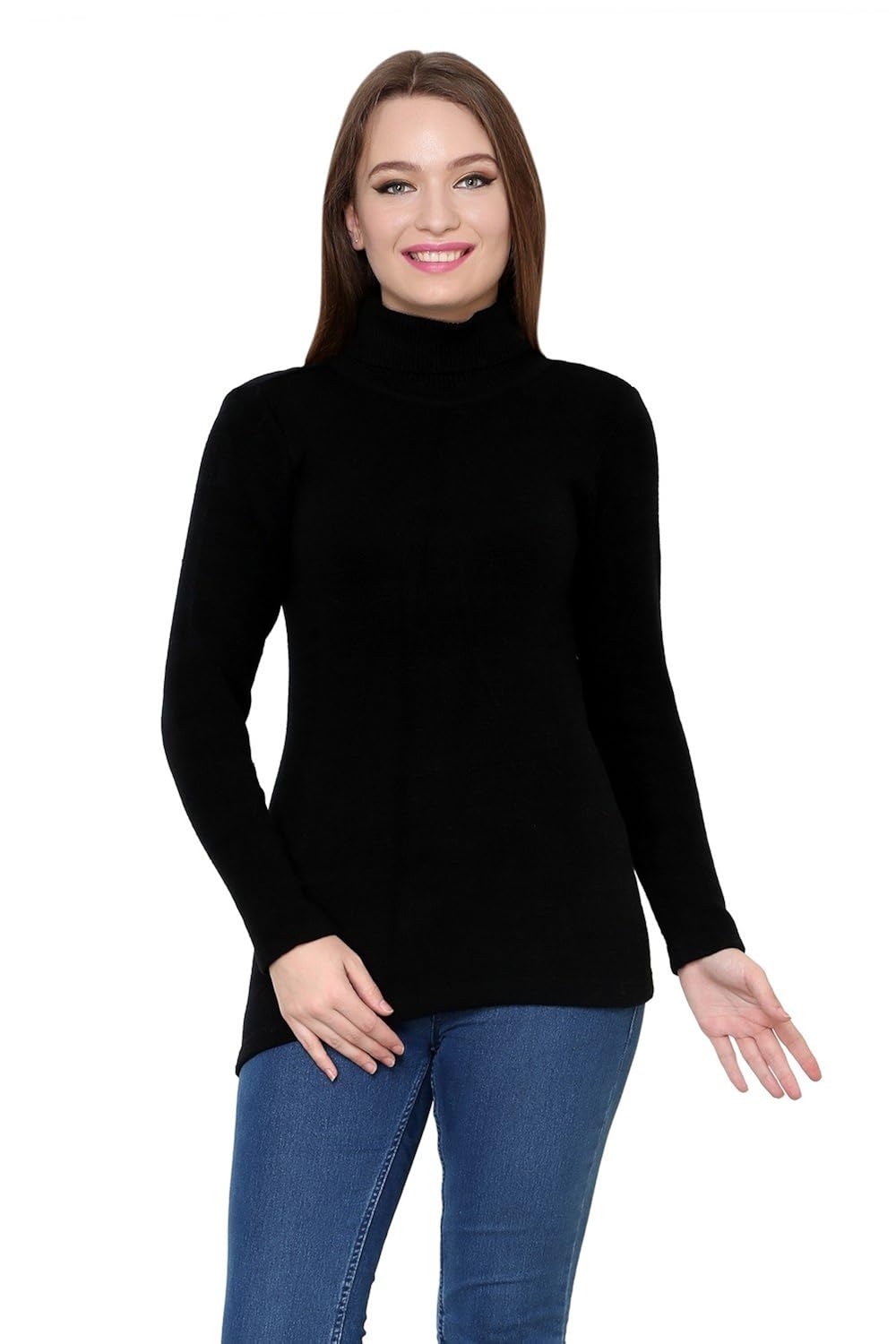 renka black color winter pullover for women