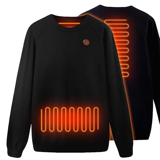 socathey Heated Tops Knitted, Lightweight Heating Sweater Wool, USB Electric Thermal Underwear