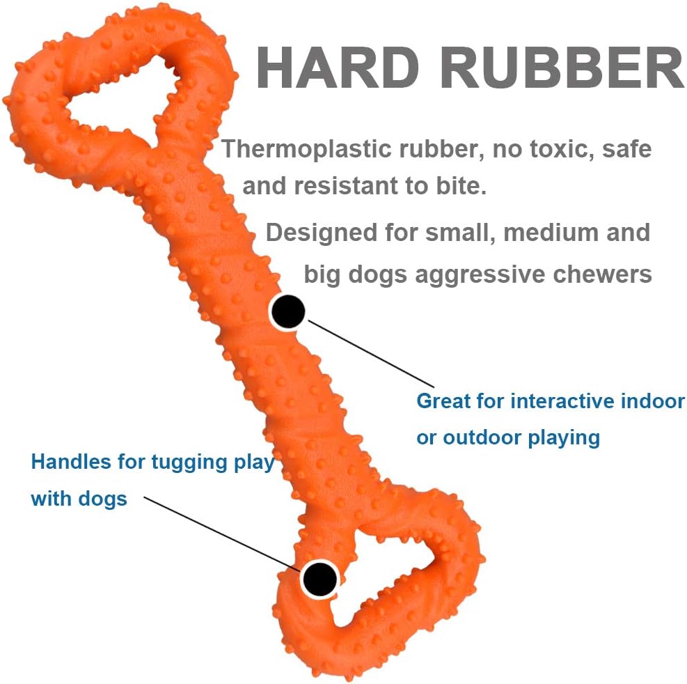 atopo Durable Dog Chew Toys 13 Inch Bone Shape Puppy Chew Toy with Convex Design Strong Tug Toy for Aggressive Chewers Medium and Large Dogs Tooth Cleaning - Image 5