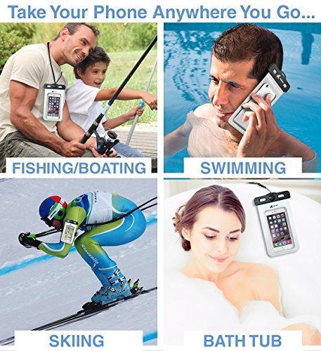 Voxkin Premium Quality Universal Waterproof Case Including Armband ✚ Compass ✚ Lanyard - Best Water Proof, Dustproof, Snowproof Bag for iPhone 6S, 6, 6 Plus, 5, Galaxy S6 S5 Note 4 or Any Phone