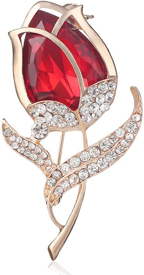 Elegant Tulip Brooches Lapel Pin Shawl Clip Corsage Women Girls Flower Brooch for Wedding Party