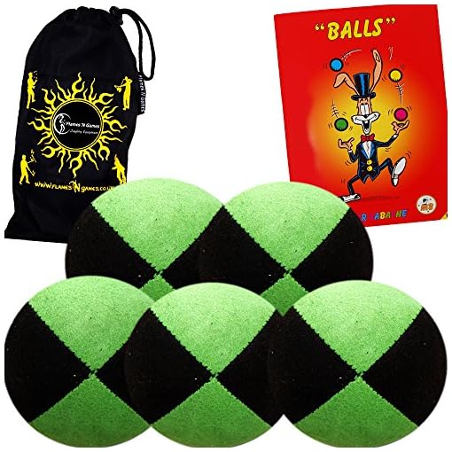 5x Pro Thud Juggling Balls - Deluxe (SUEDE) Professional Juggling Ball Set of 5 with Mister Babache Ball Juggling Book of tricks, and a Fabric Travel Bag! - Image 3