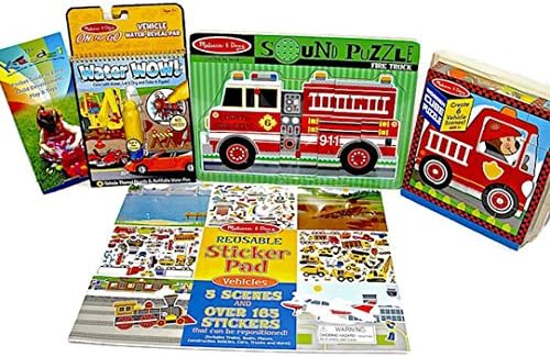 Melissa &amp; Doug Water Wow Vehicle Learning Toy Gift Bundle: Puzzle, Sticker &amp; Color Activities Age 3+