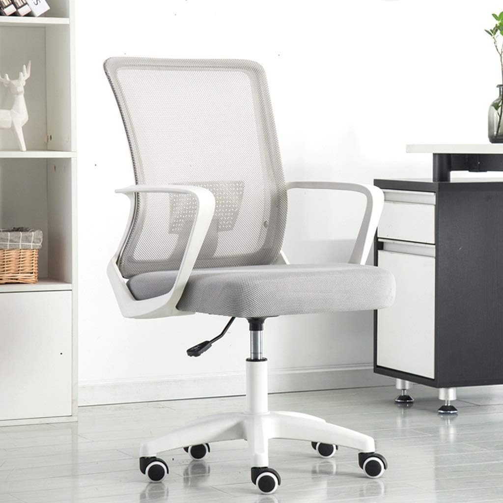 Modern Office Chair Computer Desk Chair Comfort White Swivel Mesh Home Office Task Chair With Arms And Adjustable Height (color : GRAY)