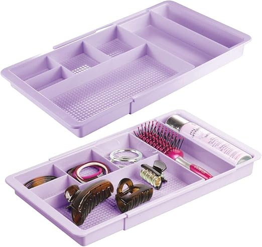 Amazon Com Mdesign Adjustable Expandable Plastic Drawer Organizer