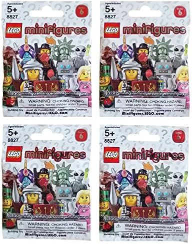 Lego Series 6 Mini Figure Blind Bag Mystery Packs (Set of 4 Packs)