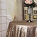 Diameter 48'' Round Champagne Sequin Tablecloths, Champagne Sequin Round Table Cloths, Champagne Sequin Table linens for Wedding