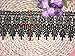 9CM Width Europe Chips Pattern Inelastic Embroidery Lace Trim,Curtain Tablecloth Slipcover Bridal DIY Clothing/Accessories.(2 Yards in one Package) (Black)