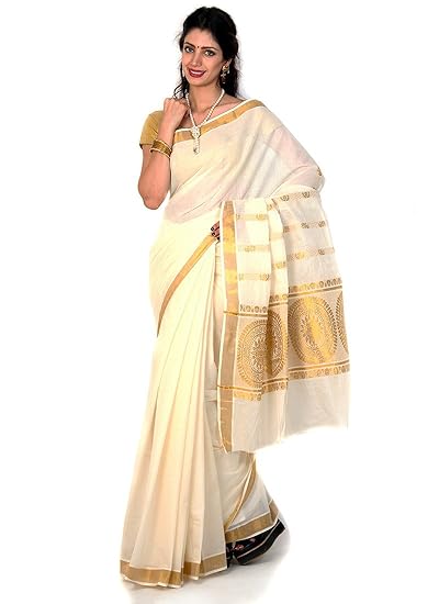 selvamani tex cotton kerala kasavu zari saree with blouse