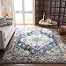 SAFAVIEH Monaco Collection Area Rug - 9' x 12', Navy & Light Blue, Boho Chic Medallion Distressed Design, Non-Shedding & Easy Care, Ideal for High Traffic Areas in Living Room, Bedroom (MNC243N)