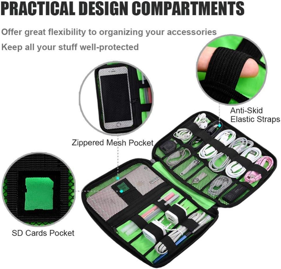 OrgaWise Multifunctional Electronic Bag Waterproof Portable Cable Bag for Charger Cables, Objects, Kindle, Adapters - Image 5