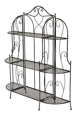 Heather Ann Alexander 3-Shelf Ornate Steel Bakers Rack
