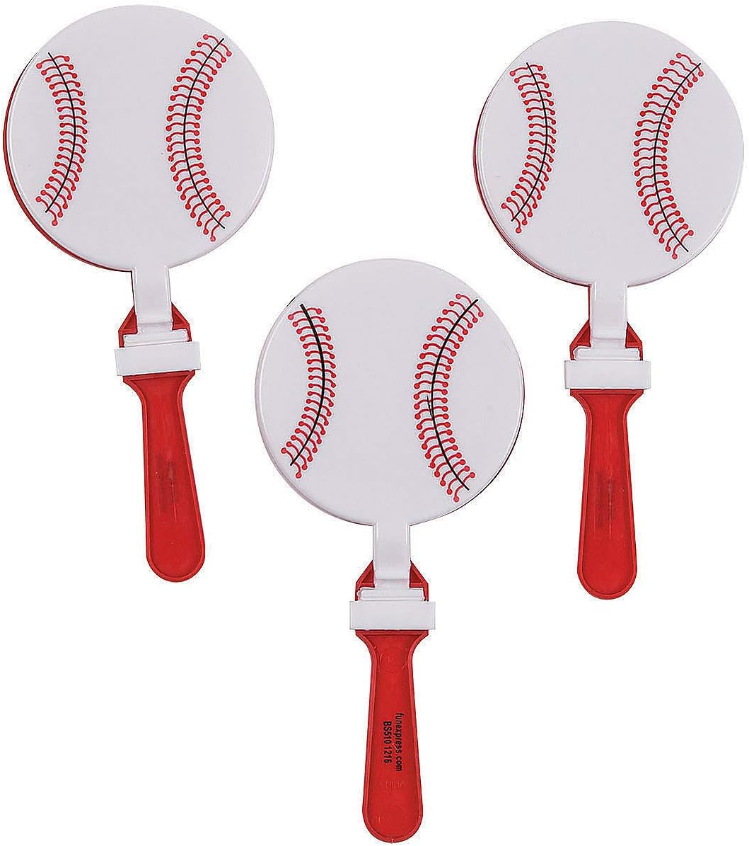 Baseball Clappers Baseball Party Favors - Sports Noisemakers - 12 pack: Toys & Games