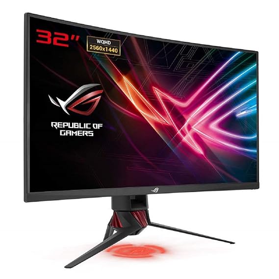 Asus ROG Strix XG32VQ 81,28 cm (32 Zoll) Monitor (Curved, WQHD, 144Hz, HDMI, DisplayPort, Mini-DP, 4ms Reaktionszeit) dunkelg