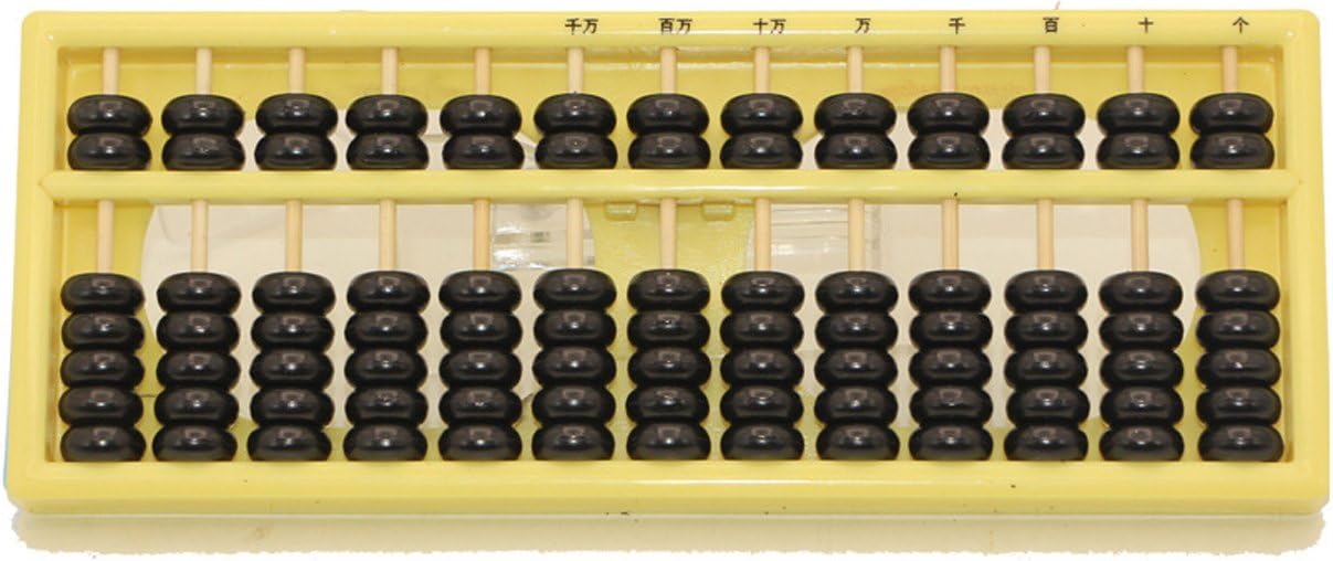 Fanchuang 13 Digits Plastic Abacus Arithmetic Soroban Kid's Calculating Tool (Yellow)