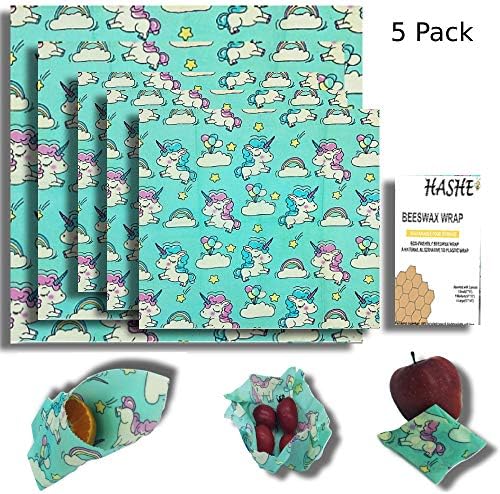 Beeswax Wraps 5 In 1 | Unique Design | Lunch Pack | Food Cover Storage | Reusable Washable | Beeswax wrap | hashe-Bee