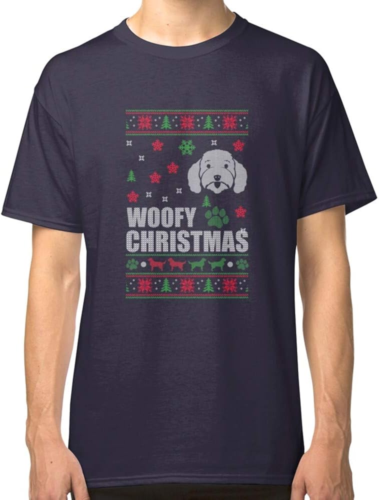 Ugly Christmas Dog Woof Advent Classic TShirt for Men