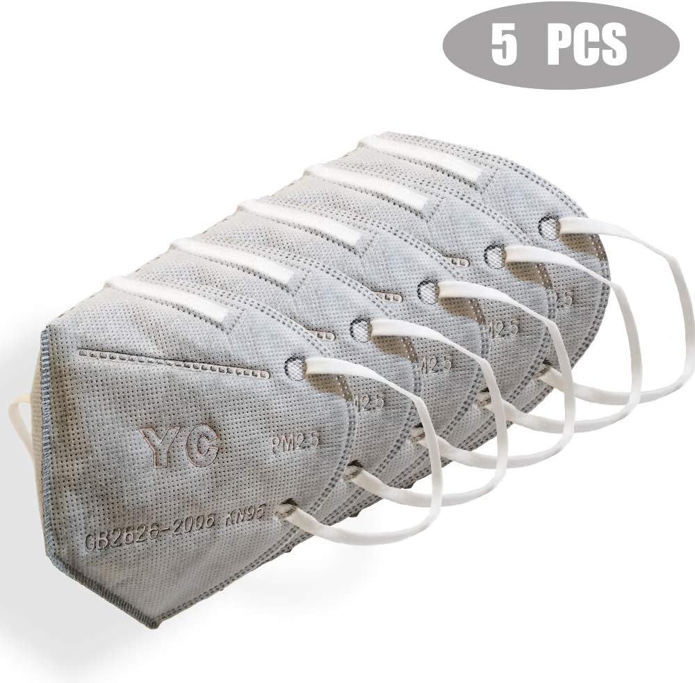KN95 Mask Face Mouth Mask for Anti Pollution Anti Dust Pollen PM 2.5,95% Filtration Efficiency,5 pcs