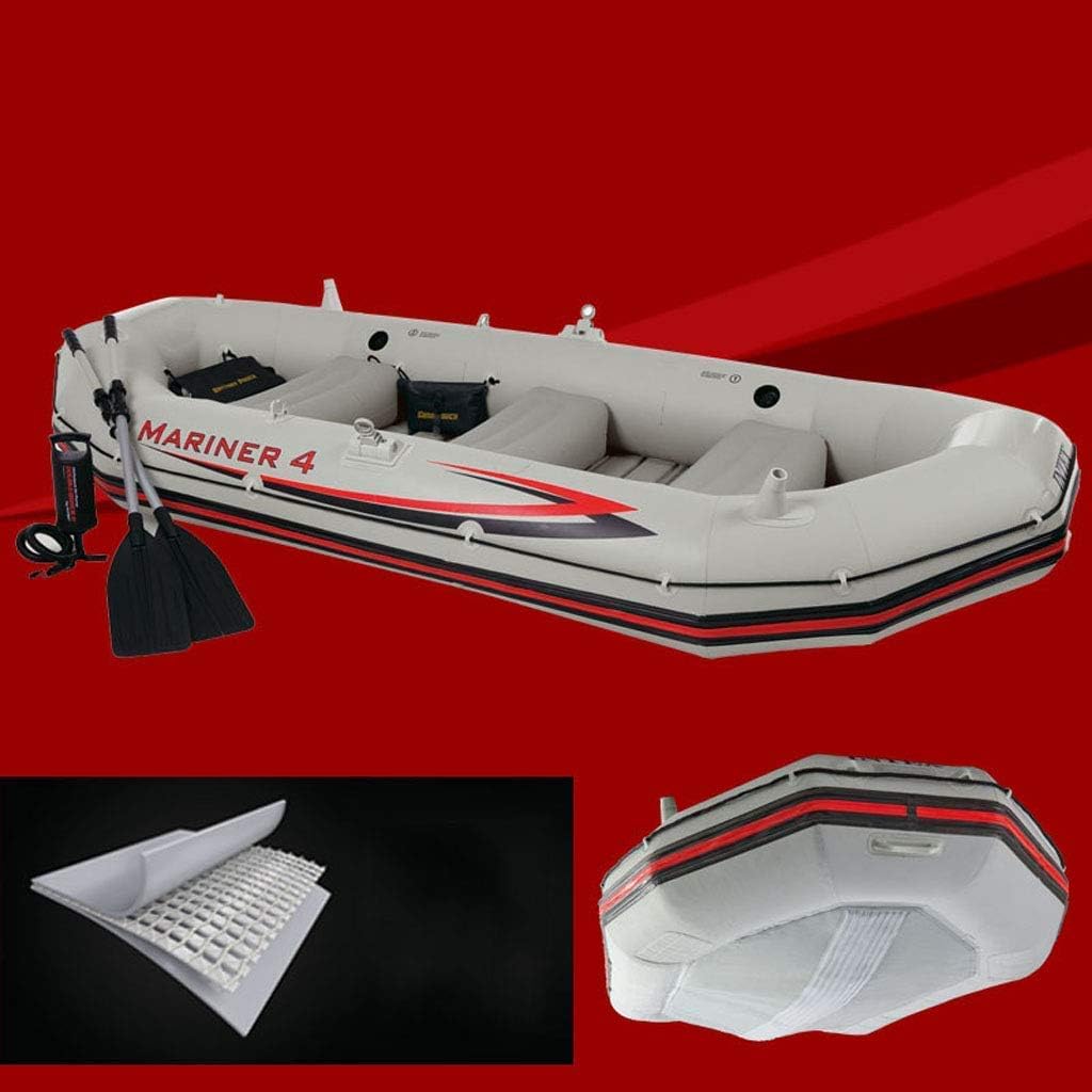Gpzj 4-person Inflatable Boat, With Aluminum Paddle And Manual High Output Air Pump 328 * 145 * 48cm