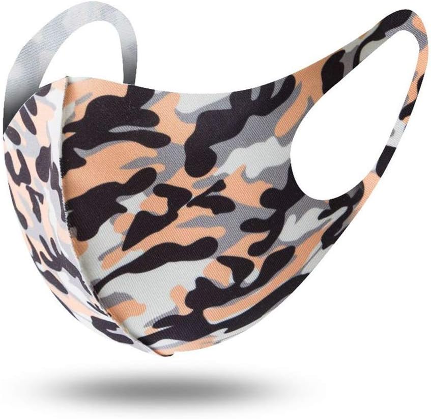 Yuanshenortey 1 Piece Camouflage Color Face Protection Cover Anti Pollution Dust Washable Reusable